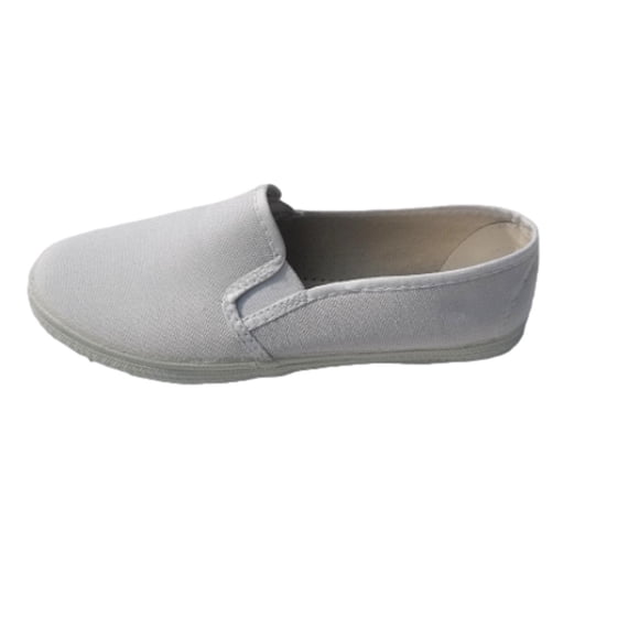 Women's Canvas Slip On Shoes Comfortable Breathable Lightweight Sneakers Low Top Flat Walking Shoes White 40