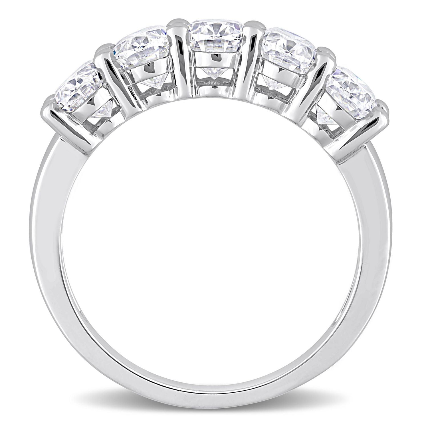 Bague semi-éternité Miabella avec Moissanite 2-1/2 carats p.g.t. en or blanc 10k