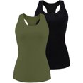 thumbnail image 1 of Charmo Camisole en Coton pour Femme avec Soutien-Gorge Intégré Débardeur Extensible sous-Maillots Cami 2 Paquets, 1 of 7