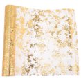 thumbnail image 1 of 1 Roll Gold Mesh Table Runner Party Table Decor for Wedding Banquet Birthday Festival, 1 of 9