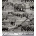 thumbnail image 1 of Soimoi Poly Georgette Fabric tree & elephant Animal Printed Fabric 1 Yard 42 Inch Wide, 1 of 1
