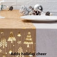thumbnail image 4 of Décorations de Noël Intérieur Extérieur, Décorations de Sapin de Noël, Chemin de Table en Tissu pour Sapin de Noël Velours Doré Chaud Polyester Coton Drapeau de Table Imprimé du Nouvel An Drapeau de Table pour Rassemblement des Fêtes, 4 of 6