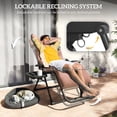 thumbnail image 4 of Outsunny Chaise Zéro Gravité Rembourrée, Fauteuil Inclinable Pliant, Kaki, 4 of 10