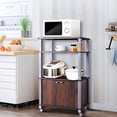 thumbnail image 3 of Gymax Bakers Rack Microwave Stand Rolling Storage Cart Multi-functional Display Walnut, 3 of 9