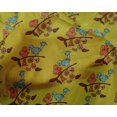 thumbnail image 4 of oneOone Silk Tabby Fabric Leaves|Bird & Floral Block Printed Craft Fabric BTY 42 Inch Wide, 4 of 4