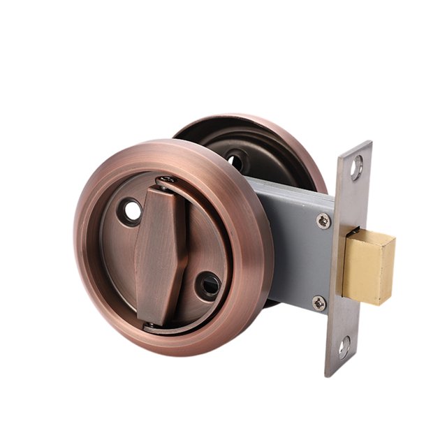 EastVita Round Recessed Door Lock, 304 Stainless Steel Keyless Pocket Door Lock, Hidden Recessed Cup Install Door Handles, Corridor Sliding Door Lock for Privacy Pocket Door