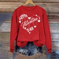 thumbnail image 2 of Penkiiy Chandail en Molleton de la Saint-Valentin pour Femmes Drôle Cœur Graphique Chemise de la Saint-Valentin Décontractée Manches Longues Chandail m Rouge, 2 of 4