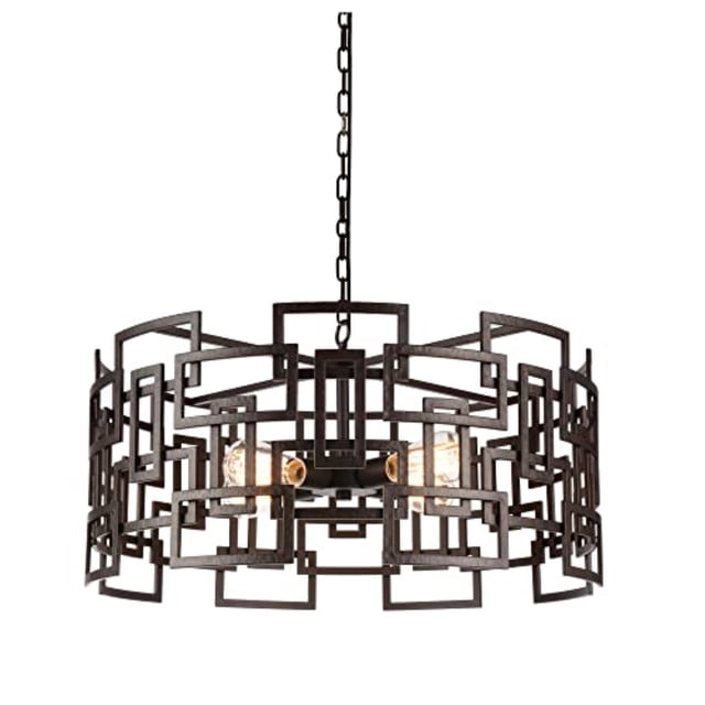 CWI Lighting Litani Lustre à 4 Lumières en Duvet avec Fini Brun