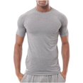thumbnail image 3 of Birdeem Shirts for Men Mens Summer Solid Color Fitting Sport Train Short Sleeved Round Neck Shirts, 3 of 8