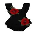 thumbnail image 1 of Combinaison Short Dos Nu Sans Manches à Col Licou pour Nouveau-Née Fille avec Broderie de Roses, Princesse, Tenue d'Été pour Enfants, 1 of 4
