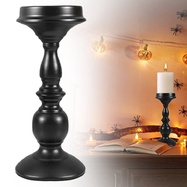 Halloween Candlestick American Retro Black Candlestick Aromatherapy Column Candle Stand Decoration Crafts Shooting Props