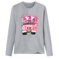 thumbnail image 4 of CEHVOM Femmes Col Rond Casual Manches Longues Cancer du Sein Tops, 4 of 4