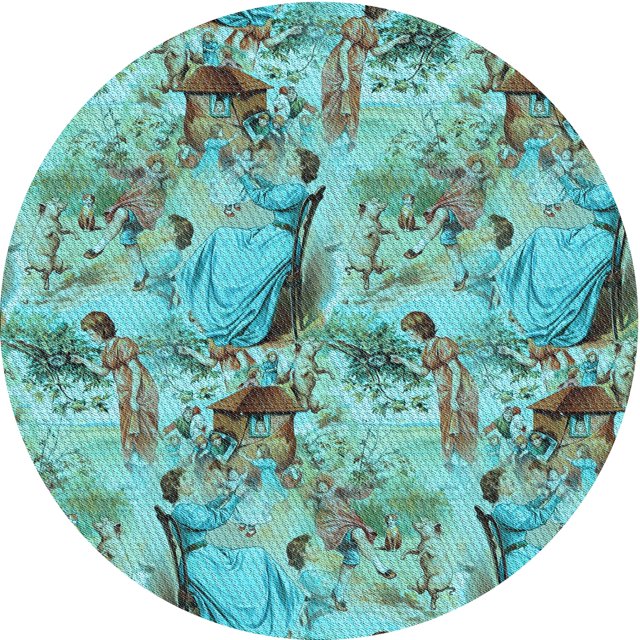 Ahgly Company Tapis d'Intérieur Ronds Transitionnels Lavables à la Machine, Vert Mer Terne, 8 Pieds Rond