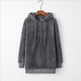 thumbnail image 4 of Pull à Capuche Manches Longues Hiver Femmes Pull Chaud avec 1/4 Zip, 4 of 7