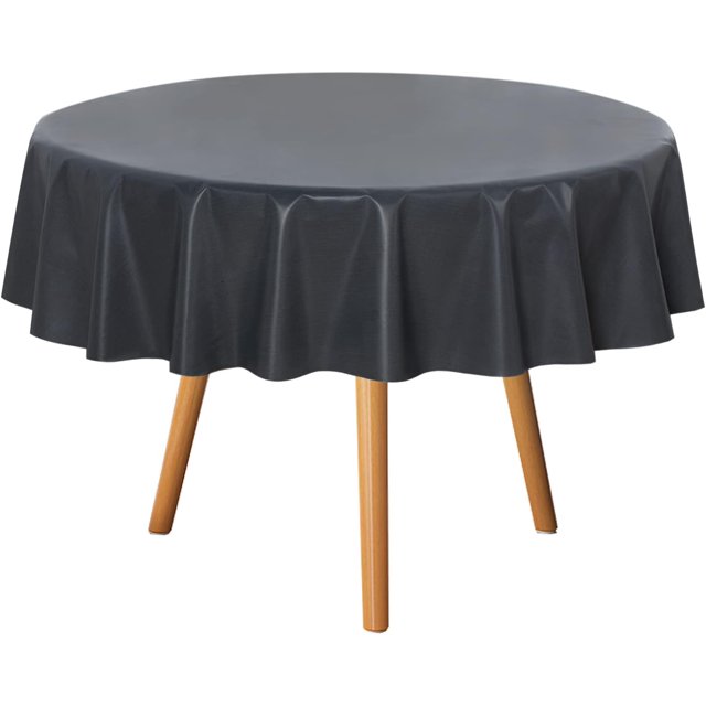 Nappe Ronde en Plastique Transparent Vinyle PVC Protège-Nappe Anti-Déversement d'Huile Essuyable Propre Housse de Table pour Tables à Manger Fêtes Camping Cristal Clair