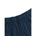 thumbnail image 4 of Innerwin Bottoms Solid Color Men Pants Outdoor Elastic Waist Loose Trousers Navy Blue L, 4 of 7