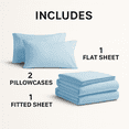 thumbnail image 3 of Comfy Bamboo World Series 90gsm 4pc Microfiber Bedsheets Sheet Set, Full Size Bed, Light Blue, 3 of 5