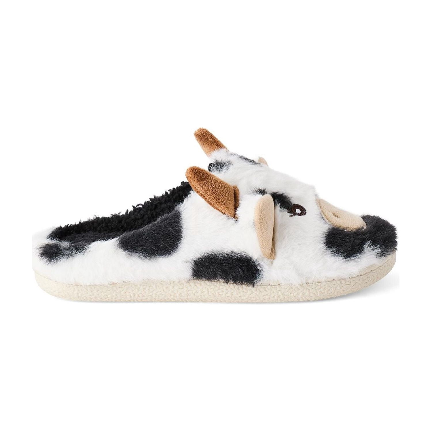 Pantoufles en peluche à motif de vache George pour femmes