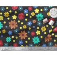 thumbnail image 3 of Soimoi Modal Satin Fabric Colorful Flowers Clip Art Print Sewing Fabric Yard 42 Inch Wide, 3 of 3