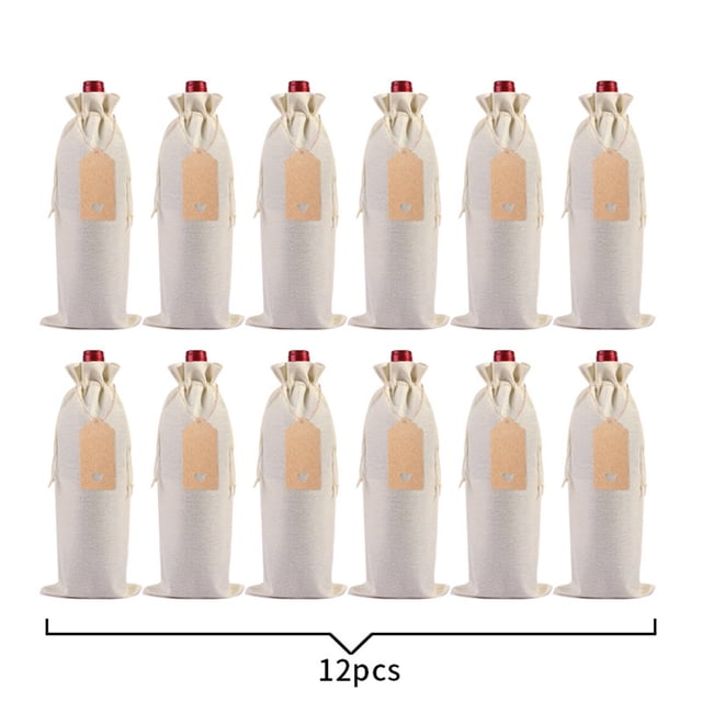 Birdeem Linen Wine Bottle Bag Set Wine Bottle Set Linen Tag Red Wine Packaging Bag