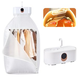 Séchoir portatif pour blanchisserie, Mini & Séchoir compact pour appartement, dortoirs, RV, Voyages, avec 4 Réglages de la minuterie (1H/2H/4H/8H), 167&deg;F Température constante