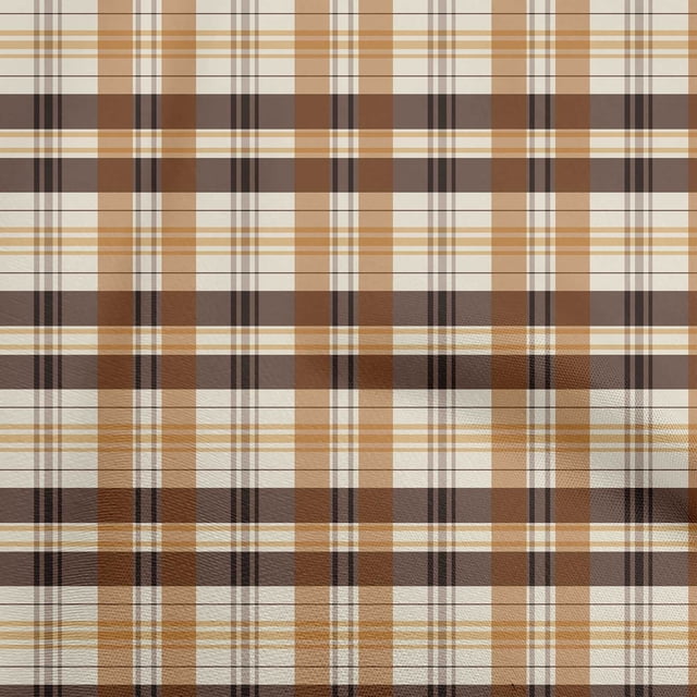 oneOone Cotton Flex Orange Fabric Check Craft Projects Decor Fabric Printed By The Yard 40 Inch Wide