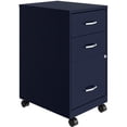 thumbnail image 1 of Pemberly Row 18in 3 Drawer Metal Mobile Filing Cabinet Ball Bearing Slide Navy, 1 of 11