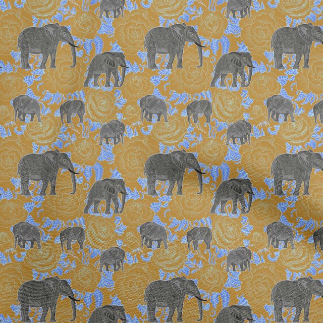 oneOone Rayon Dark Mustard Fabric Animal Craft Projects Decor Fabric Printed by The Yard 56 Inch Wide