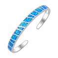 thumbnail image 1 of Xingzhi Delicate And Exquisite Fire Opals Stone Open Bangles Style Premium Wide Applicable Occasions Blue, 1 of 6