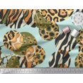 thumbnail image 2 of Soimoi Green Rayon Fabric Leopard & Wild Animal Skin Printed Fabric 1 Yard 42 Inch Wide, 2 of 3