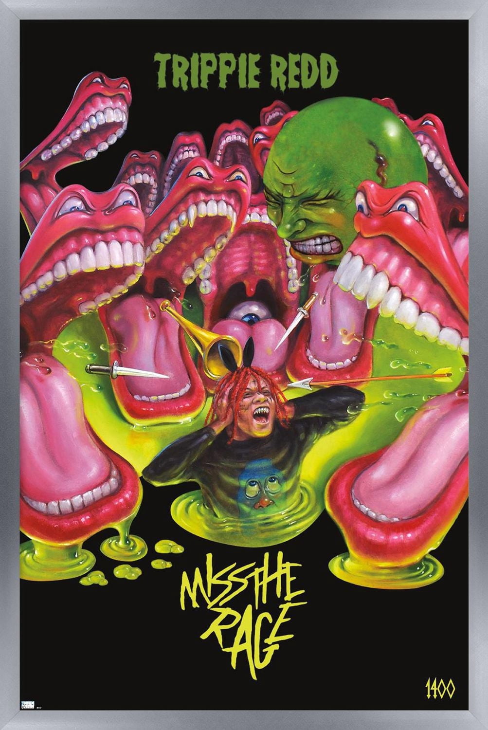 Trippie Redd - Miss the Rage Wall Poster with Magnetic Frame, 22.375" x 34"