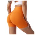 thumbnail image 5 of WEIYLL Yoga Womans Shorts Seamless Scrunch Workout Gym Solid Color Orange Pants M, 5 of 5