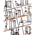 thumbnail image 2 of Power Cage Squat Rack with Cable Crossover System – 2000LBS Capacity, LAT Pull-Down & Pulley System, 84''H x 48''W x 72''L, Orange & Black Home Gym Equipment for Strength Training (1-Piece), 2 of 6