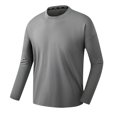 thumbnail image 2 of AherBiu Plus Size Men's Long Sleeve Shirts Crewneck Quick Drying Lightweight Athletic Tees Running Workout Active Pullover Tops, 2 of 7
