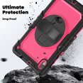 thumbnail image 3 of Case for Lenovo Tab K10 10.3 Inch / M10 FHD Plus 2020 2nd Gen with Screen Protector, 360 Degree Rotating Kickstand Hand Strap Heavy Duty Shockproof Cover with Shoulder Strap, Rose PC, 3 of 7