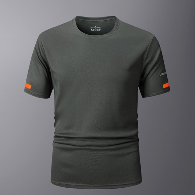 Mens Gym T-Shirts Summer Athletic Quick Drying Workout Top Compression Fit Short Sleeve Crew Neck Running Basketball Shirt