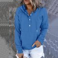 thumbnail image 2 of Timegard Hoodies for Women Button Long Sleeve Sweatshirts Pullover Fall Winter Loose Top with Pocket, 2 of 6