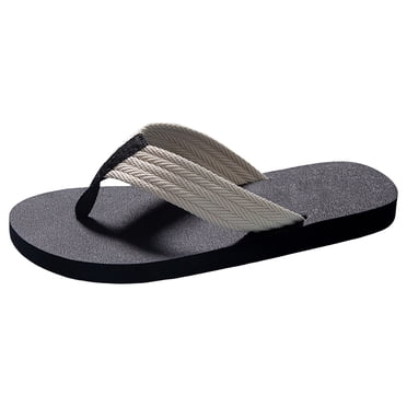 Ediodpoh Men Summer Casual Outside Wear Beach Breathable Flip Flops Clip Toes Big Size Flat Bottom Slippers Sandals Men's Slippers White 9