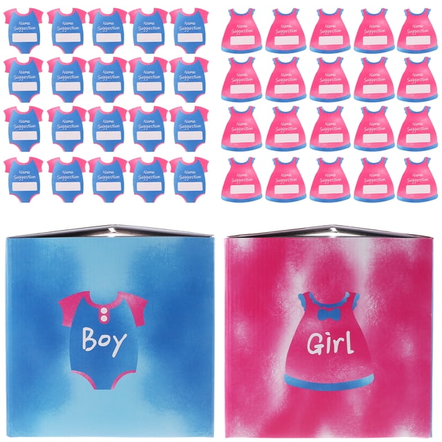 1 Set Baby Gender Reveal Pull Out Games Box Baby Gender Reveal Voting Box with Cards