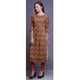 thumbnail image 2 of Bimba Robe Kurti Longue Imprimée Tunique Droite Manches 3/4 Robes pour Femmes Haut, 2 of 6