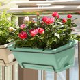 thumbnail image 4 of 4PCS Window Box Planter with Drainage Holes & Matching Saucers,17 Inch Plastic Rectangular Flower Pot for Vegetables Herbs Flower for Indoor Outdoor Garden Decor Patio Balcony Windowsill Deck Railing, 4 of 5