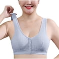 thumbnail image 1 of Timegard Wireless Bras for Women Plus Size Front Closure Button Full Support Breathable Comfy Seniors Bra, 1 of 7