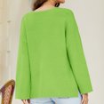 thumbnail image 3 of Mrat Chandail à Enfiler pour Femme Hauts Femme Décontracté Mode Uni Chandail à Enfiler Manches Longues Col en V Hauts en Tricot Chandail Chandail à Enfiler pour Femme Hauts S-343 Vert m, 3 of 6
