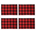 thumbnail image 1 of kjfeif Set of 4 Christmas Decorations GinghamPlacemats, Plaid Checkered Placemats in Black & White Checker Design, Quality Thin Placemats for Dining Table, 1 of 9