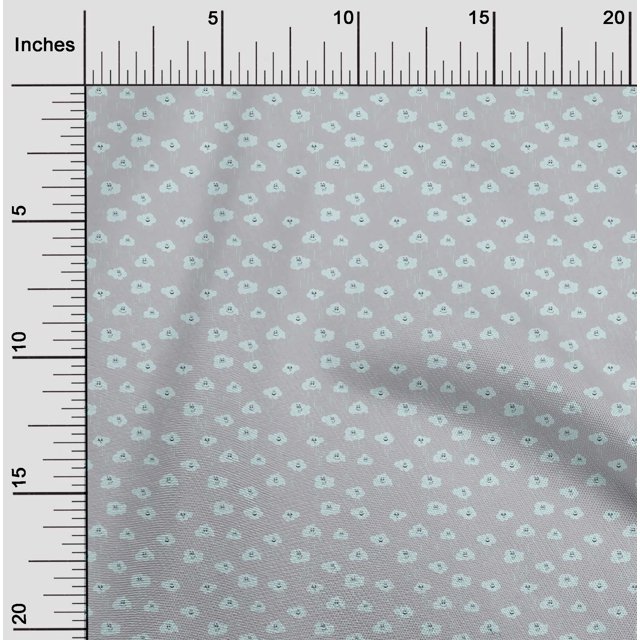 oneOone Cotton Flex Fabric Rainy Clouds Nature Printed Craft Fabric BTY 40 Inch Wide