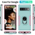 thumbnail image 5 of KOMI for Google Pixel 8 Case with Screen Protector, Built in 360°Adjustable Ring Kickstand Military Protective Armor ShockProof Cover - Green, 5 of 5