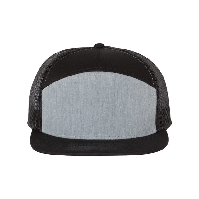 Richardson Seven-Panel Trucker Cap, One Size, Heather GreyBlack