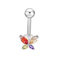 thumbnail image 1 of Stainless Steel Navel Ring Shiny Butterfly Navel Ring Navel Nail, 1 of 9