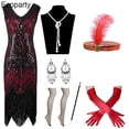 thumbnail image 3 of Nouvelle Robe Charleston Rétro Élégante des Années 1920 pour Femme Great Gatsby Fête Cosplay Sans Manches à Paillettes Perlées à Franges Robes Femme Vestidos, 3 of 7