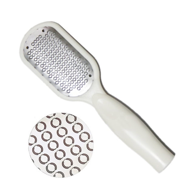 Yeacher Râpe pour Pied Lime Râpe Râpe Sèche Rugueuse pour Peau Morte Éliminateur de Callosités Outil de Pédicure Soin des Ongles avec Manche Blanc et Râpe en Acier Inoxydable. Conçu pour Exfolier et Lisser les Talons Fissurés et les Callosités Tenaces. Comprend une Poignée à Prise Ferme, Convient aux Utilisateurs Droitiers et Gauchers, et une Housse Hygiénique pour Peau Morte. Taille Approximative 20,5 x 5,7 cm (8,1 x 2,2 Po).